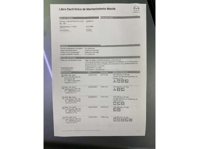 MazdaMazda 3 2.0 GE Luxury Safety AT 88 kW (120 CV) Vehículo usado en Barcelona - 21 MazdaMazda 3 2.0 GE Luxury Safety AT 88 kW (120 CV) Vehículo usado en Barcelona - 21