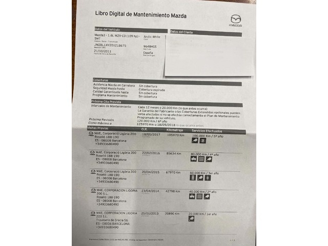 MazdaMazda 3 1.6 CRTD Active 85 kW (115 CV) Vehículo usado en Barcelona - 19 MazdaMazda 3 1.6 CRTD Active 85 kW (115 CV) Vehículo usado en Barcelona - 19