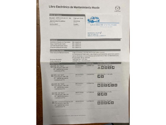 MazdaMazda 5 2.0 Sportive CRTD 105 kW (143 CV) Vehículo usado en Barcelona - 6 MazdaMazda 5 2.0 Sportive CRTD 105 kW (143 CV) Vehículo usado en Barcelona - 6