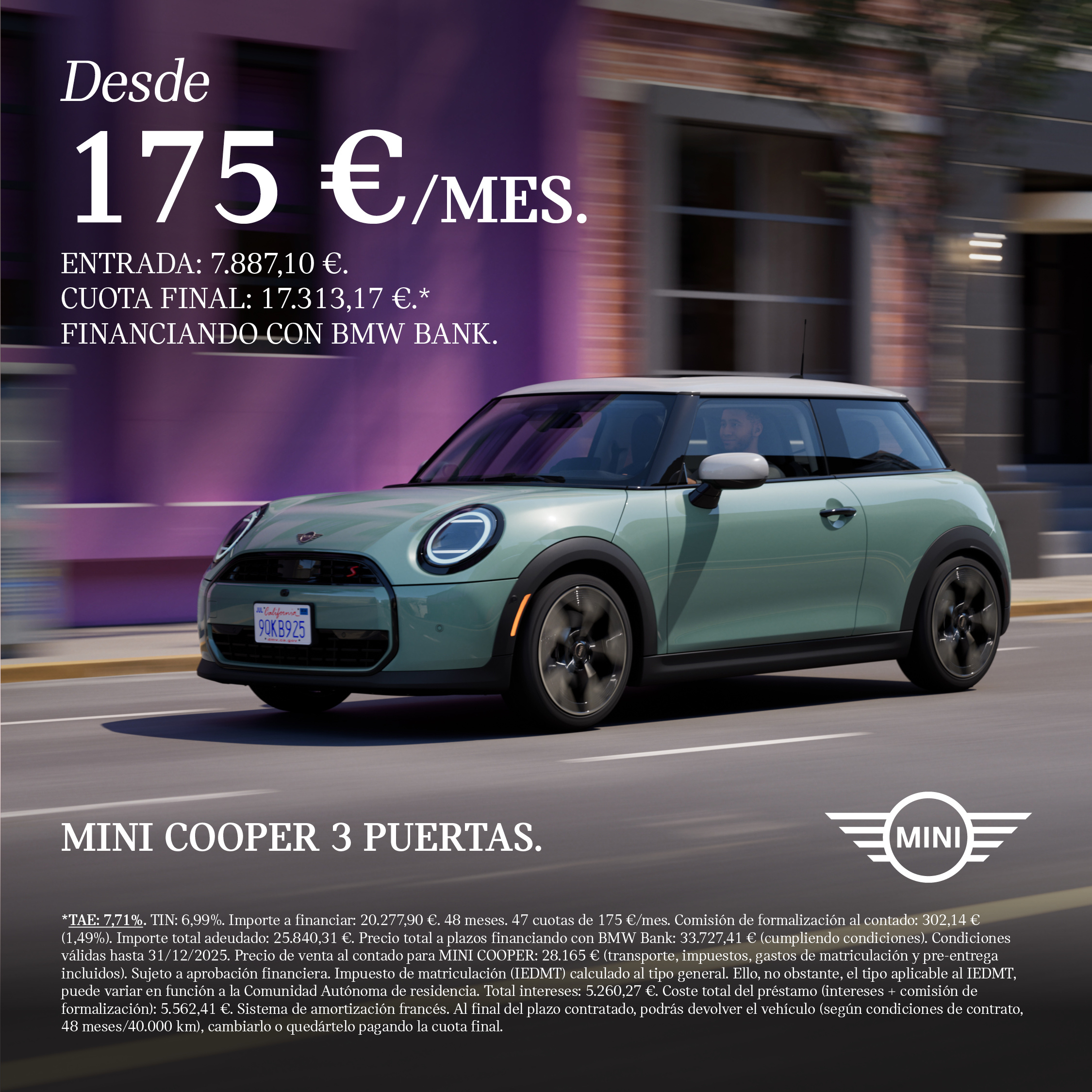 MINI COOPER 3 PUERTAS OCTUBRE