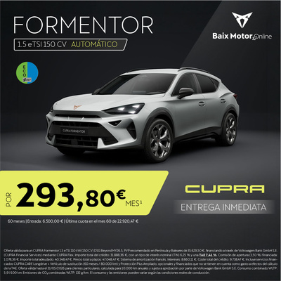 Nuevo Cupra Formentor Beyond por 293,80€/mes* Nuevo Cupra Formentor Beyond por 293,80€/mes*