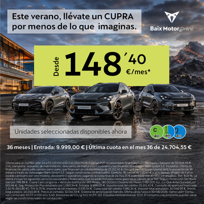 Estrena CUPRA este verano por 148,40€ Estrena CUPRA este verano por 148,40€