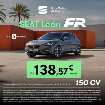 SEAT León FR por solo 138,57€ SEAT León FR por solo 138,57€