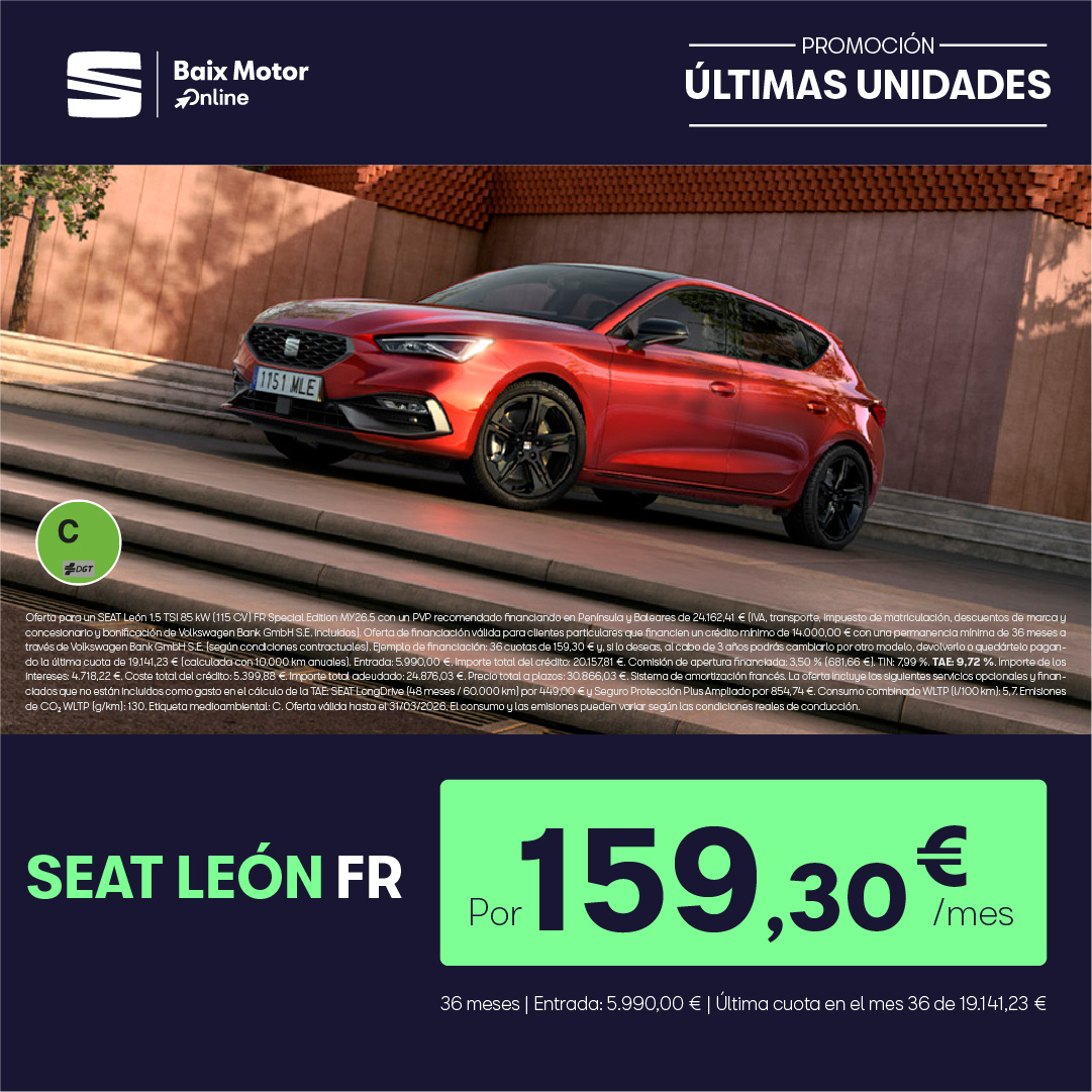 ¡Promoción Febrero! SEAT León por 159€/mes*
