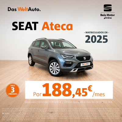 ¡Solo quedan 3! Seat Ateca por 188€/mes ¡Solo quedan 3! Seat Ateca por 188€/mes
