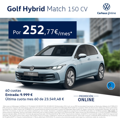 ¡Promoción! Golf e-HYBRID Automático desde 252€/mes* ¡Promoción! Golf e-HYBRID Automático desde 252€/mes*