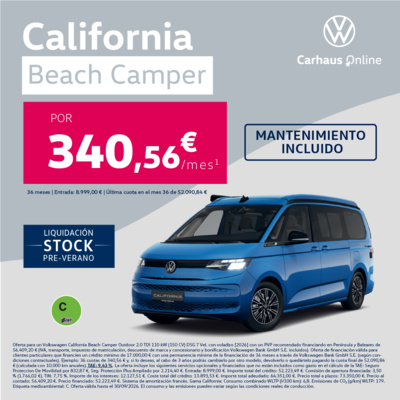 California Beach Camper desde 340,56€/mes California Beach Camper desde 340,56€/mes