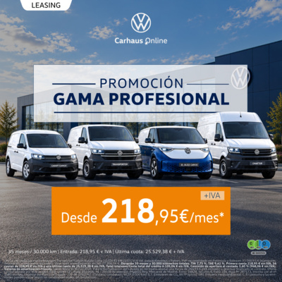 ¡Gama Profesional Volkswagen desde 218,95 €/mes + IVA! ¡Gama Profesional Volkswagen desde 218,95 €/mes + IVA!