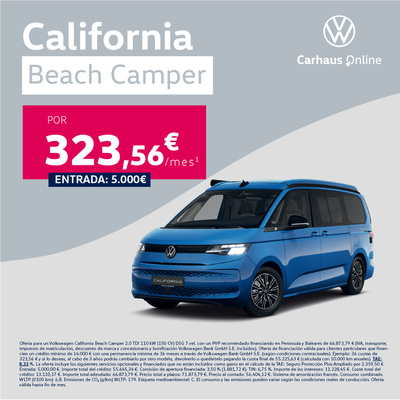 Llévate la California Beach Camper por 323,56€/mes Llévate la California Beach Camper por 323,56€/mes