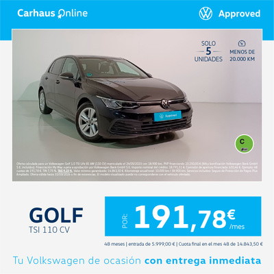 ¡Ocasión! Llévate un Golf desde 191,78€/mes* ¡Ocasión! Llévate un Golf desde 191,78€/mes*