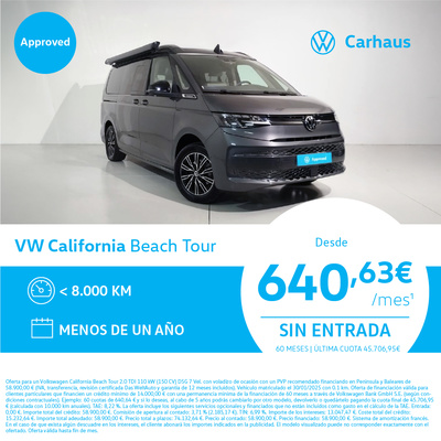 Lista para todo. California Beach Tur desde 640,63€/mes* Lista para todo. California Beach Tur desde 640,63€/mes*