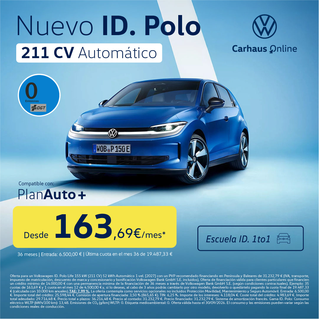 Nuevo ID. Polo 211 CV por 163,69€/mes