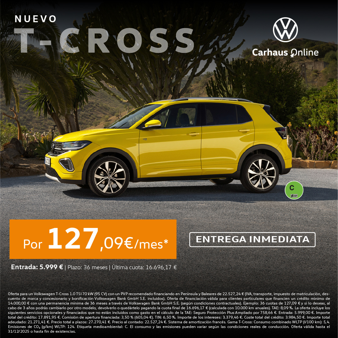 ¡Promoción exclusiva! T-Cross por 127€/mes*