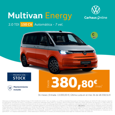 Multivan Energy DSG desde 380,80€/mes Multivan Energy DSG desde 380,80€/mes