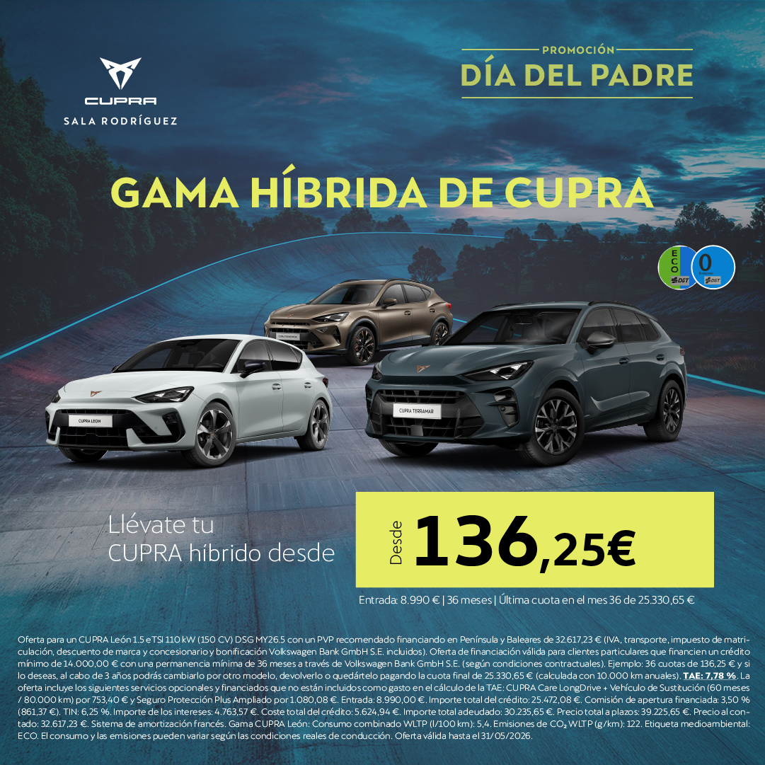 ¡Promoción Marzo! Gama CUPRA 2026 desde 136€/mes*