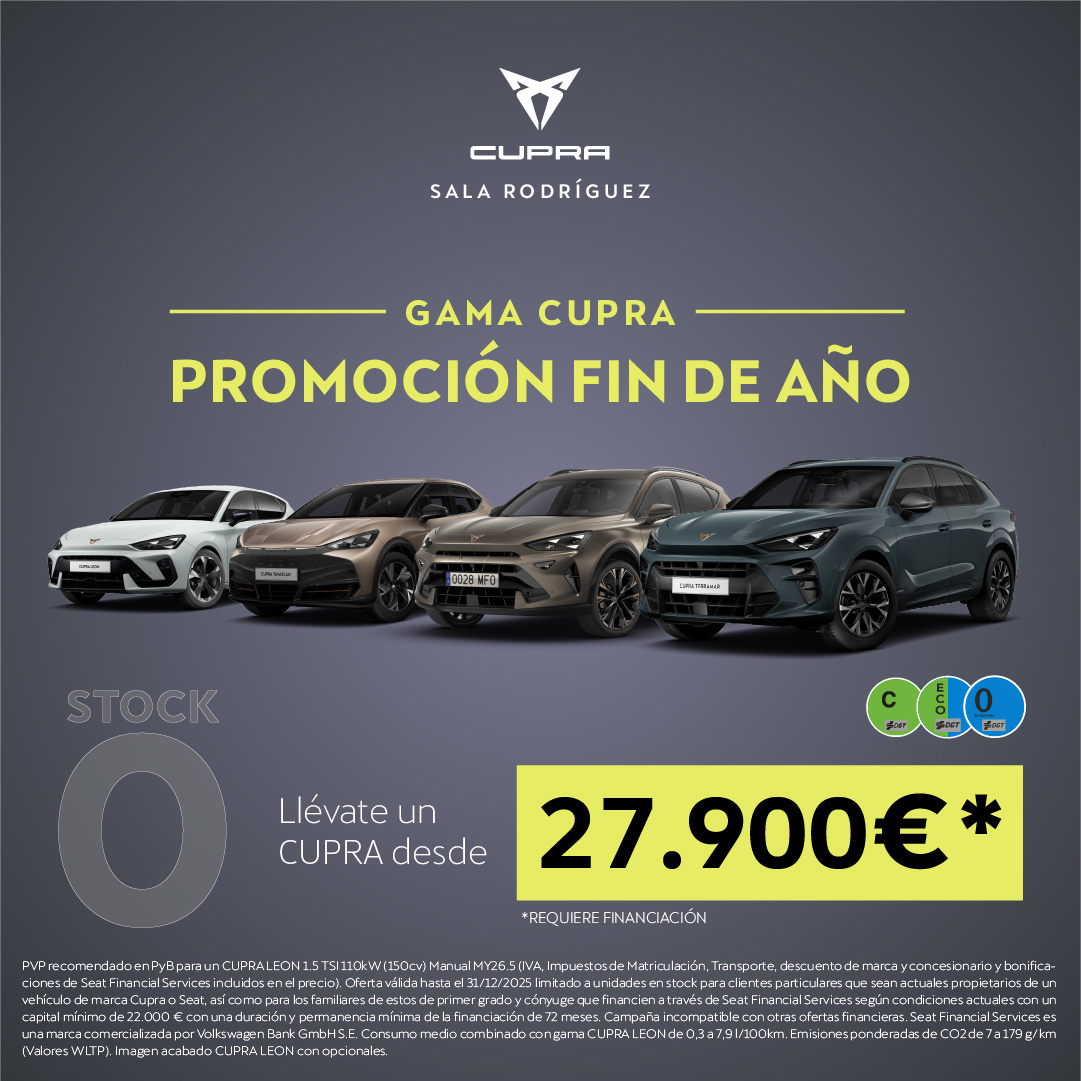 ¡Promoción de fin de año! Gama CUPRA 2025 desde 27.900€