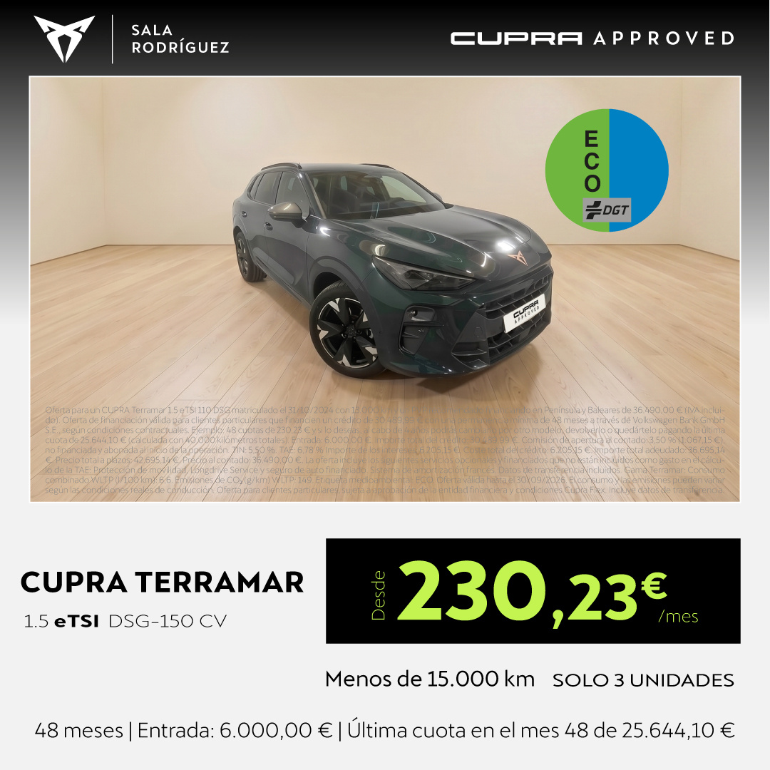 ¡Ocasión! Terramar eTSI desde 230,23€/mes* ¡Ocasión! Terramar eTSI desde 230,23€/mes*