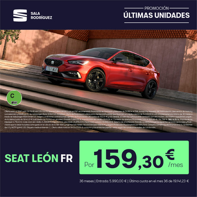 ¡Ultimas unidades! SEAT Leon por 159,30€/mes* ¡Ultimas unidades! SEAT Leon por 159,30€/mes*