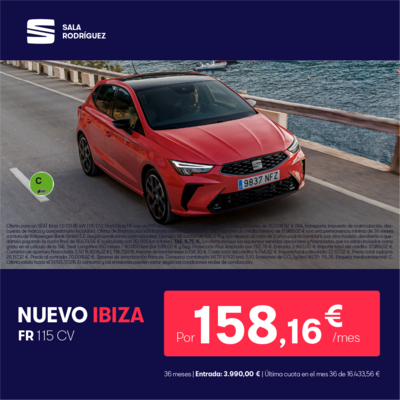 ¡Promoción Online! Nuevo SEAT Ibiza FR por 158,16€/mes* ¡Promoción Online! Nuevo SEAT Ibiza FR por 158,16€/mes*
