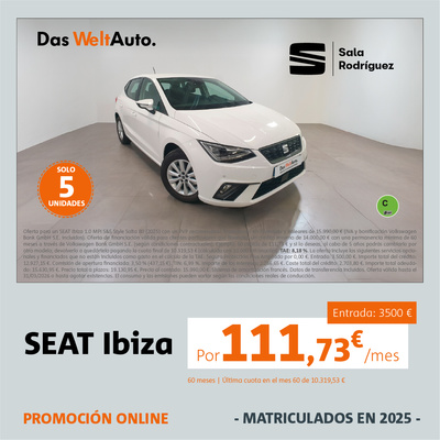 ¡Ocasión! SEAT Ibiza por 111,73€/mes* ¡Ocasión! SEAT Ibiza por 111,73€/mes*