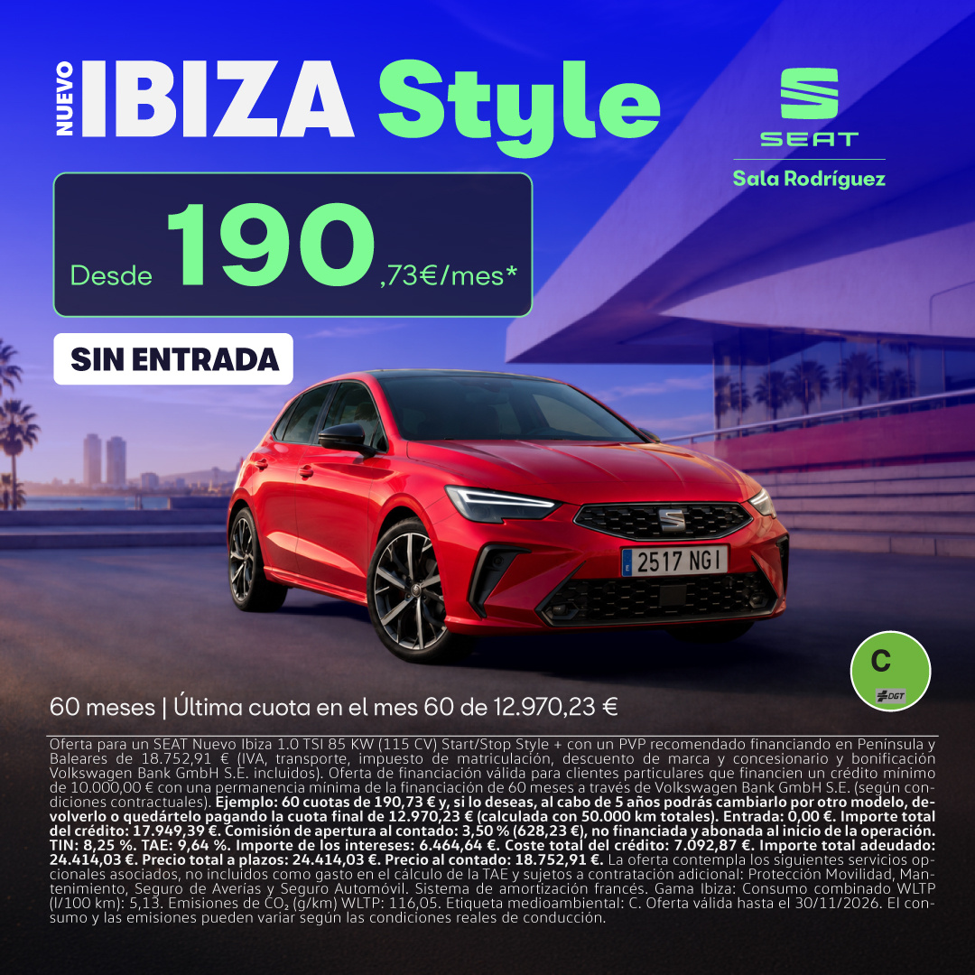 ¡Sin Entrada! Nuevo Ibiza FR por 190,73€/mes*