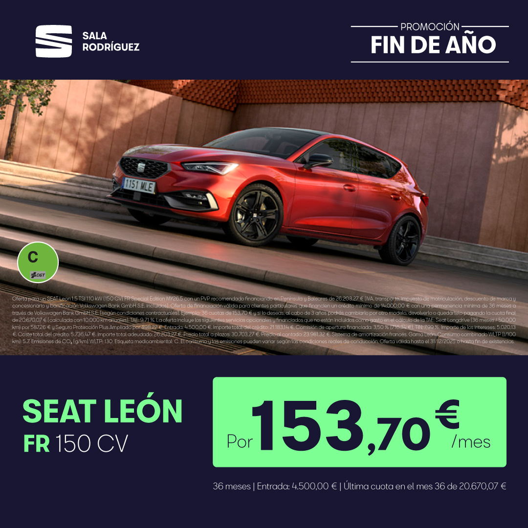 ¡Solo este mes! SEAT Leon Hibrido por 154€/mes*