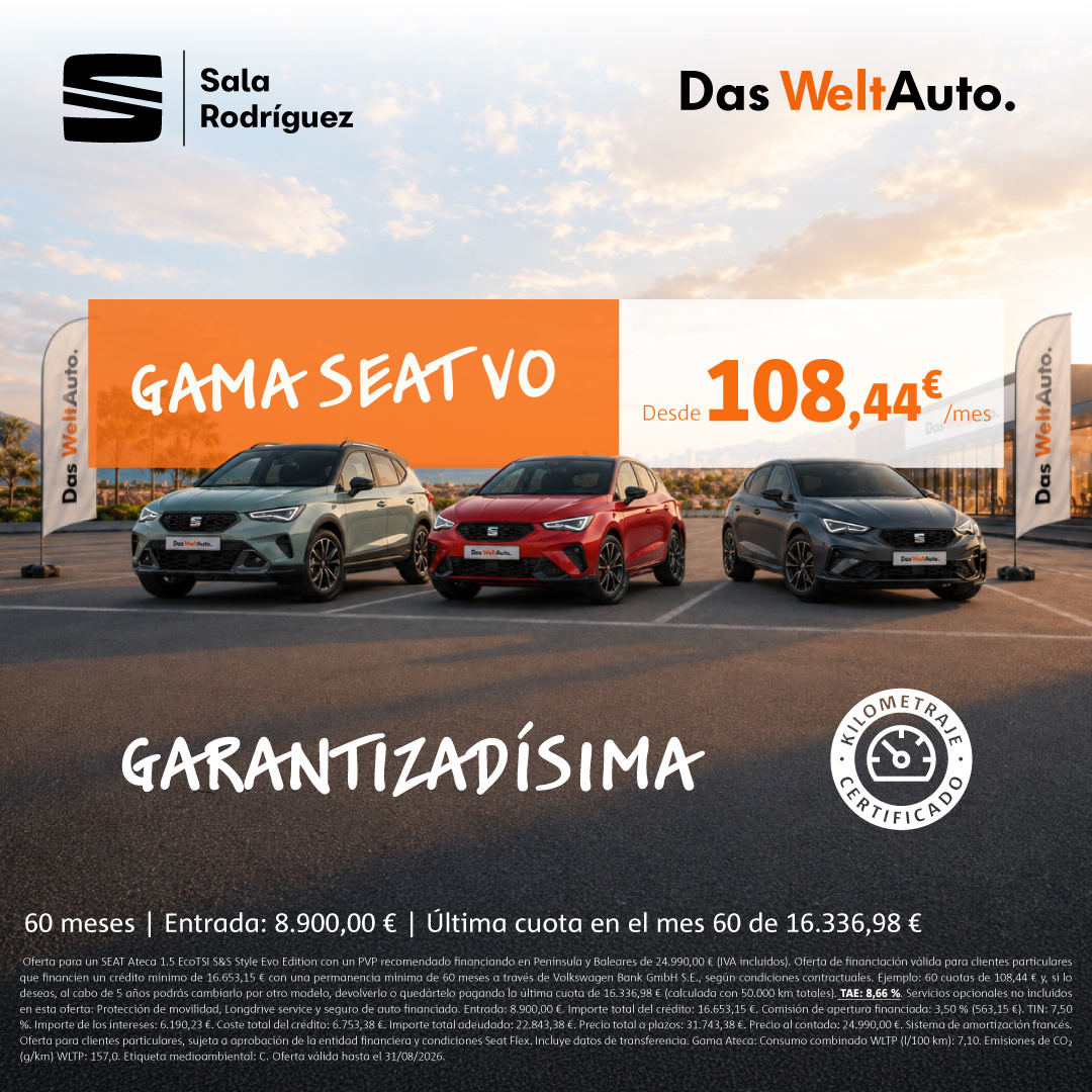 ¡Mejor Precio Garantizado! Gama SEAT de Ocasión desde 108€