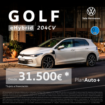 ¡Volkswagen Golf eHYBRID desde 31.500! ¡Volkswagen Golf eHYBRID desde 31.500!