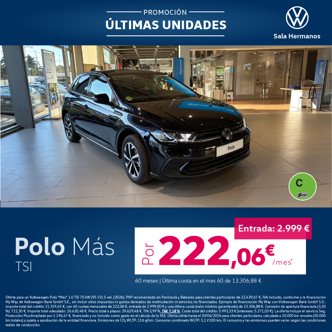¡Promoción! Polo Más por 222€/mes*