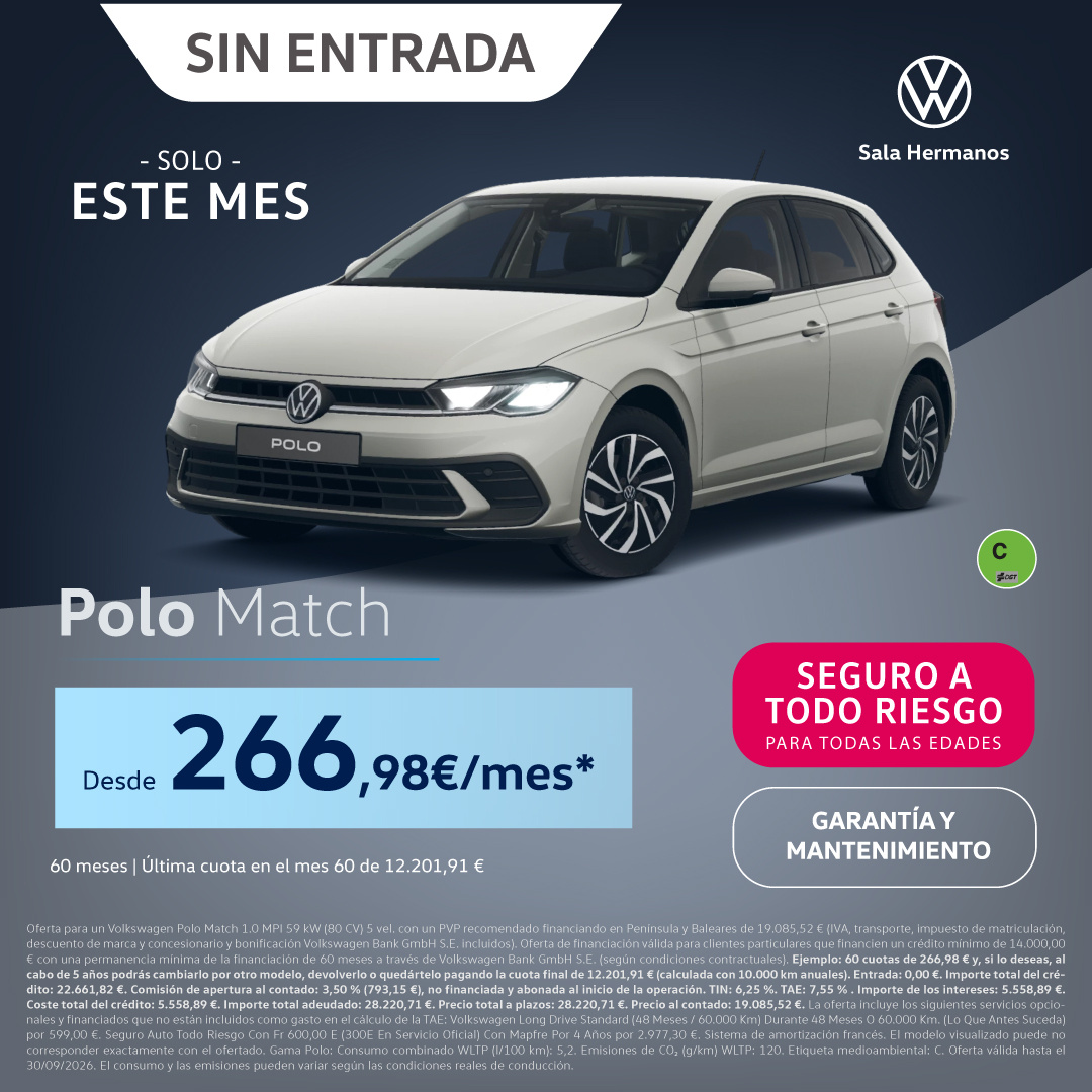 ¡Sin Entrada! ¡Sólo online! Polo Match por 266€/mes*